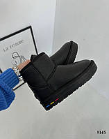 Жіночі чорні черевики на холодну зиму теплі кросівки для жінок