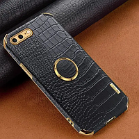 Чохол для Apple Iphone 7 Plus з тисненням під шкіру крокодила і магнітним утримувачем Black