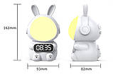 Нічник годинник будильник з таймером Кролик Rabbit clock для дітей на акумуляторі, фото 7