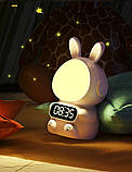 Нічник годинник будильник з таймером Кролик Rabbit clock для дітей на акумуляторі, фото 3