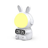 Нічник годинник будильник з таймером Кролик Rabbit clock для дітей на акумуляторі, фото 8