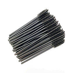 Щіточки для вій та брів чорні 50шт