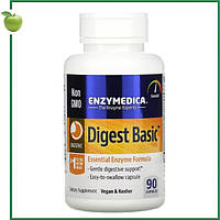Добавка с основными ферментами, 90 капсул, Digest Basic, Enzymedica, США