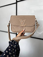 Женская сумка Луи Виттон бежевая Louis Vuitton Beige искуственная кожа + текстиль
