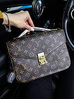 Женская сумка Луи Виттон коричневая Louis Vuitton Pochette Metis New Brown натуральная кожа