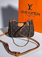 Женская сумка Луи Виттон коричневая Louis Vuitton Easy Pouch On Strap Monogram Brown