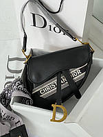 Женская сумка Кристиан Диор черная Christian Dior Saddle Black