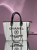 Женская сумка Шанель белая Chanel Deauville Large Shopping Bag