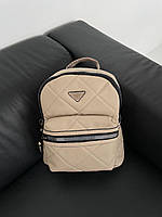 Женский рюкзак Прада бежевый Prada Backpack Beige