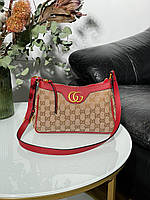 Женская сумка Гуччи красная Gucci Aphrodite Shoulder Bag Red Textile