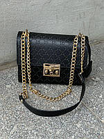Женская сумка Гуччи черная Gucci Padlock Black/Gold