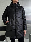 Куртка зимова жіноча NOBILITAS 42 - 56 чорна плащівка Еммi (арт. 23053), фото 2