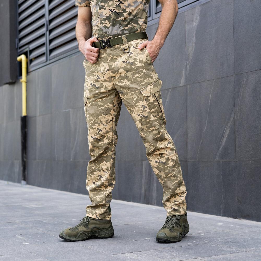 Штани карго чоловічі весняні з кишенями Піксель Pobedov Tactical Rip-Stop Fixed