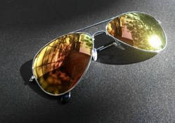 Окуляри POLICE стиль червоно золоті оправа срібло