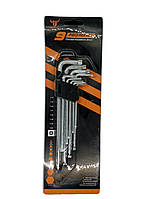 Ключі шестигранні Torx (зірочка) T10-T50, довгі, 9 шт.