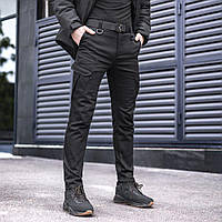 Брюки карго мужские зимние с карманами черные, мужские черные брюки зимние, теплые зимние брюки