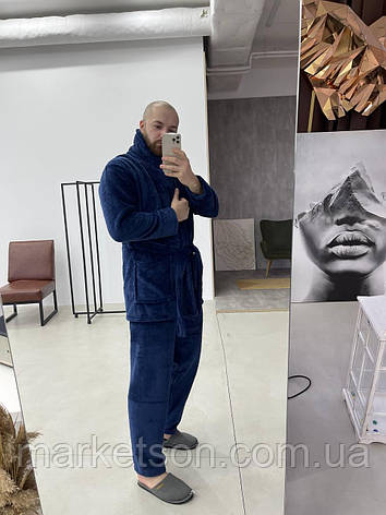 Чоловіча піжама махрова тепла домашній костюм L,XL,2XL,3XL, фото 1