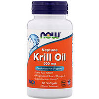 Масло криля NOW Foods Neptune Krill Oil 500 mg 60 Softgels NOW-01625