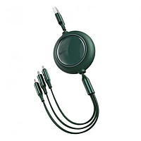 Кабель Baseus Bright Mirror 3-in-1 Cable USB to MicroUSB+Lightning+Type-C 3.5A 1.2m CAMLT-MJ06 Green