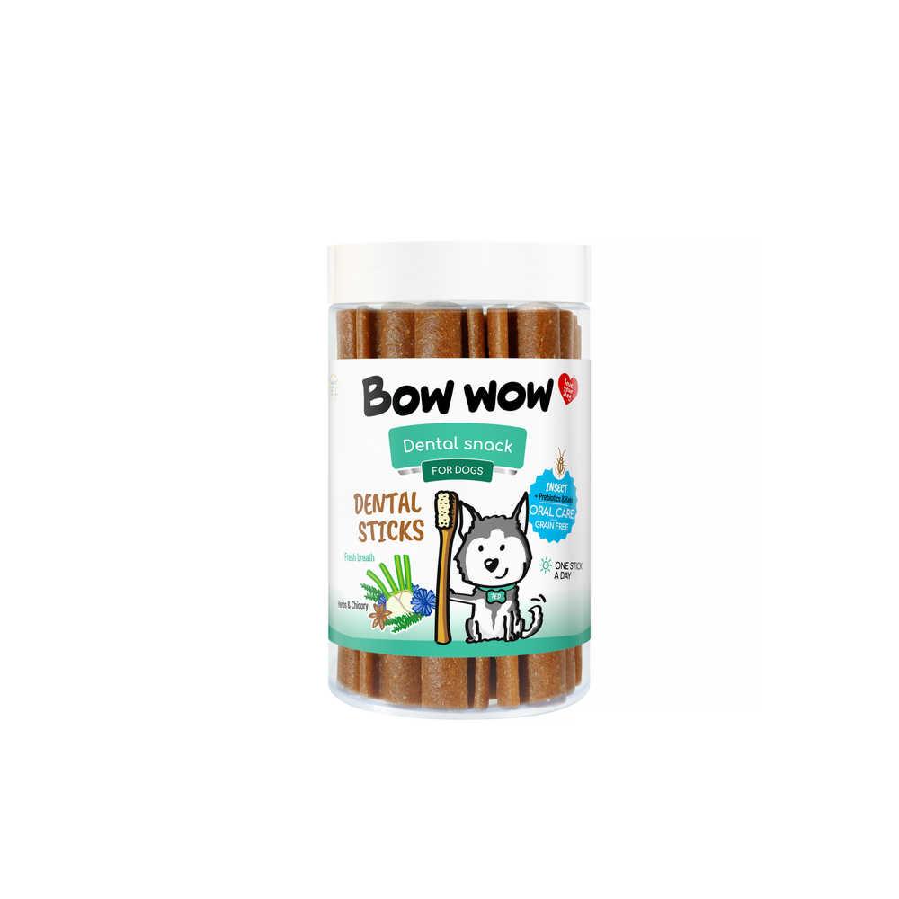 Лакомства для собак"Bow wow" Dental палички ,з білком комах, інуліном та травами,12 см/380 гр (15 шт/уп)