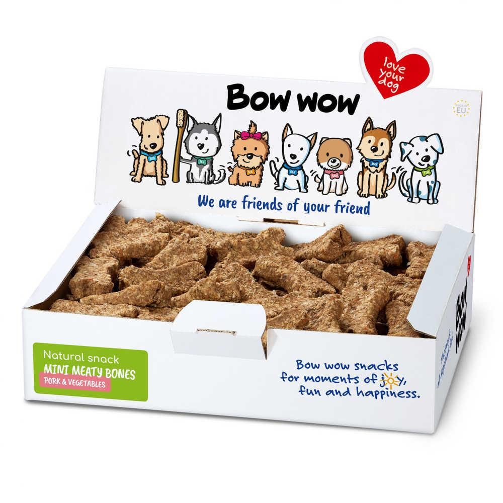 Лакомства для собак Bow wow натуральні міні-кістки з свининою та овочами,1 кг/ box
