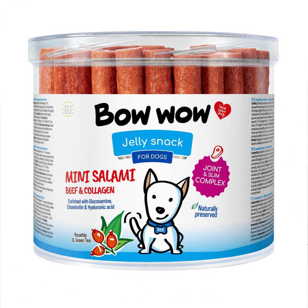 Ласощі для собак Bow wow палички міні-салямі з яловичини та колагену, 12 см (60 шт/уп)