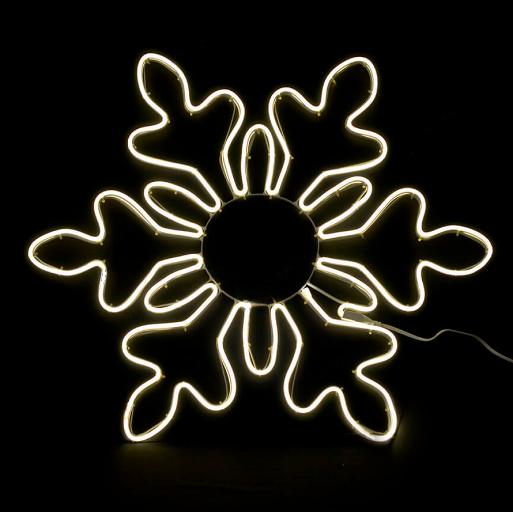 Вулична неонова фігура "Сніжинка", 70см, 220V, статичний режим, IP65