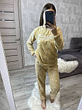 Жіноча тепла піжама жіночий махровий комплект для дому піжама фліс та махра Fellix, фото 4