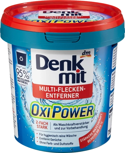 Порошковий плямовивідник для кольорової білизни Denkmit Oxy Power 750 г, фото 1