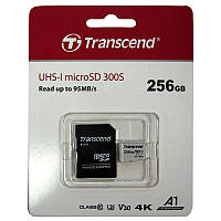 Карта памяти micro-SDXC 256Gb (UHS-3) Transcend 300S 95Mb/s; A1; 4K + SD adapter