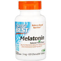 Мелатонин для сна Doctor's Best DRB-00407 Melatonin 5 mg 120 Chewable Tabs Natural Mint Flavor