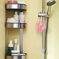 Нержавеющие полки для ванной комнаты IKEA, Полка для ванной угловая металл, AVI