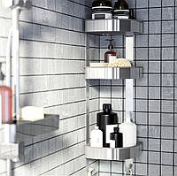 Угловая полочка для ванной, Этажерка для ванной угловая, Полка для душевой кабины навесная IKEA, AVI