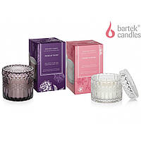 Свечи ароматизированные в стакане Bartek Mednight Peony and Sakura Morning с бамбуковым фитилём 150г