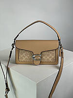 Женская сумка Coach Tabby Shoulder Bag 26 With Signature Canvas Sand Taupe (бежевая) крутая сумка KIS99149