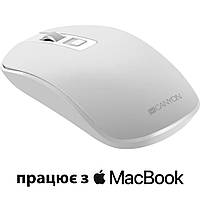 Мышка для макбука Canyon Wireless, белая, беспроводная, с аккумулятором (батареей)