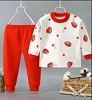 Пижама детская. Піжама костюм дитячий кофта зі штанами. на рост 90см Красный