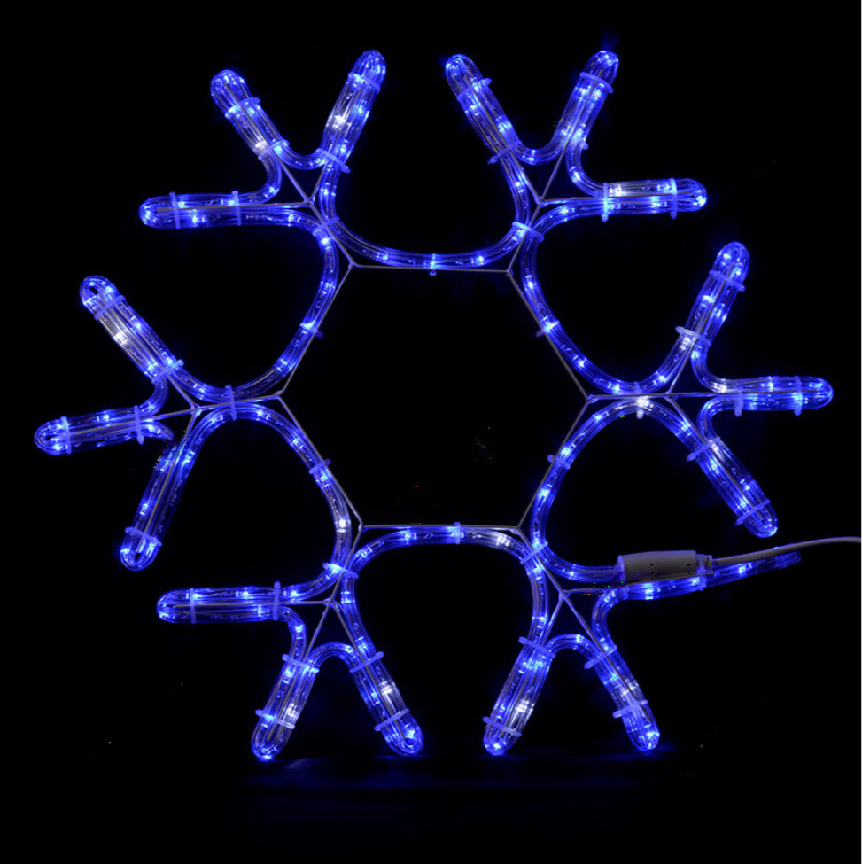 Вулична світлодіодна фігура "Сніжинка" з дюралайту, 40см, 220V, статичний режим, IP65