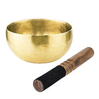 Поющая чаша Тибетская Singing bowl Ручная холодная ковка 13,8/13,8/7 см Бронза матовая (26564)