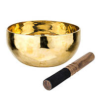 Поющая чаша Тибетская Singing bowl Ручная холодная ковка 17,7/17,7/9,4 см Бронза полированая (27394)