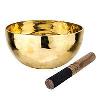 Поющая чаша Тибетская Singing bowl Ручная холодная ковка 23/23/10.5см Бронза полированная (27399)