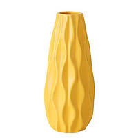 Ваза настольная декоративная интерьерная желтая керамическая высотой 24 см