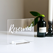 Табличка РЕЗЕРВ \ RESERVED ACRY на акриловій підставці А6 150х105 мм Прозорий