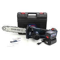 Аккумуляторная цепная мини пила АКБ Bosch univetsal chain 36v 6A ручная садовая пила для обрезки деревьев