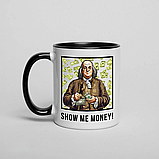 Чашка з написом "Show me money!", Франклін, кружка з прінтом Орігамі OM 6208, фото 3