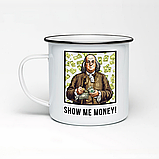 Чашка з написом "Show me money!", Франклін, кружка з прінтом Орігамі OM 6208, фото 5