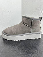 Женские стильные угги UGG Ultra Mini Platform Premium Grey (серые) модная зимняя обувь D466 Угги