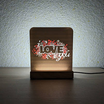 Світильник нічник з надрукованою картинкою I Love You acr-uf000115, фото 1