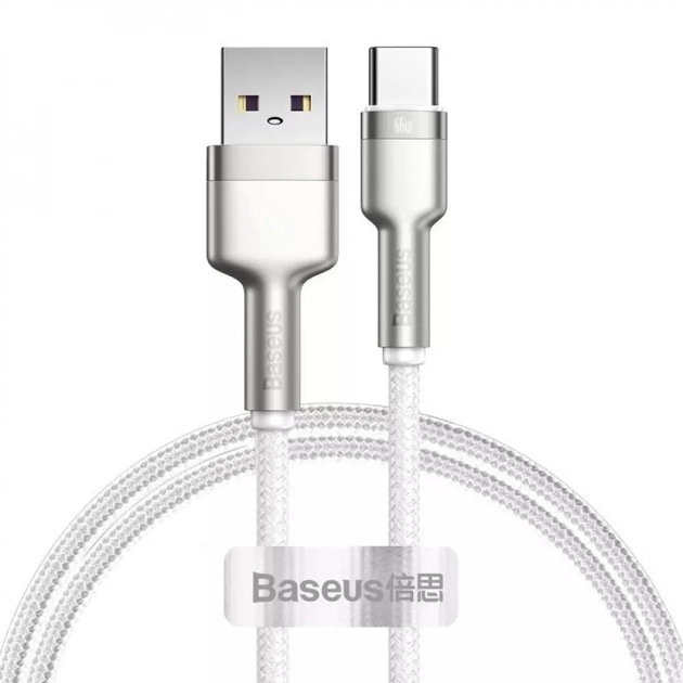 Кабель Baseus Cafule Series Metal Cable USB to Type-C 66W 1m CAKF000102 White