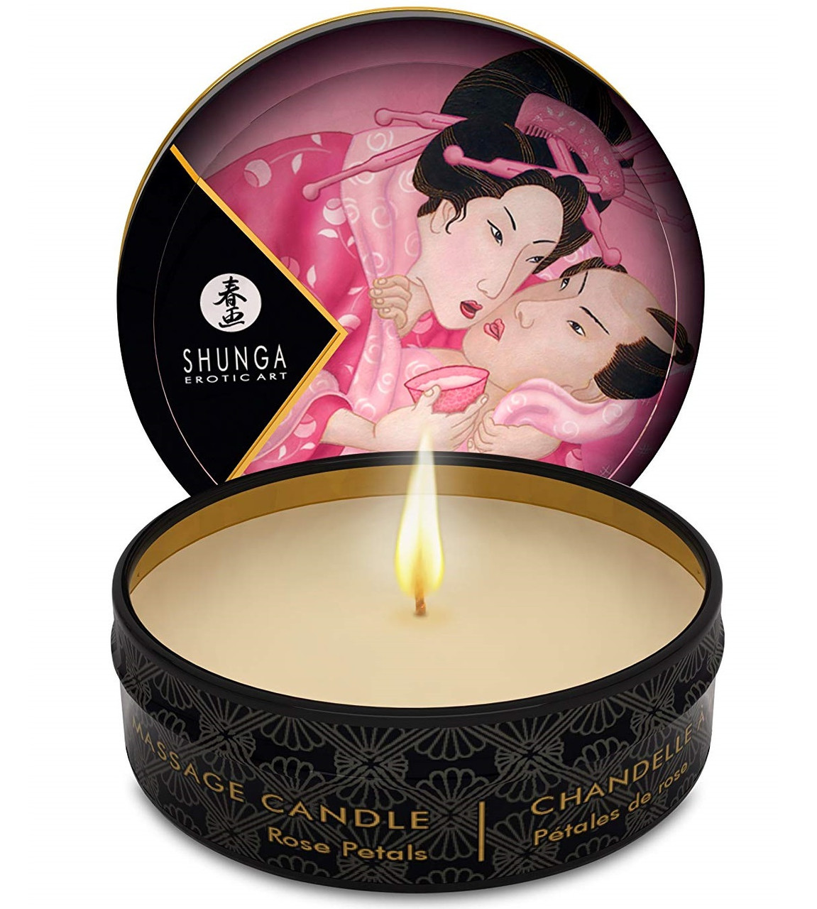 Свічка для масажу Shunga Mini Massage Candle Rose Petal із запахом троянди 30 мл